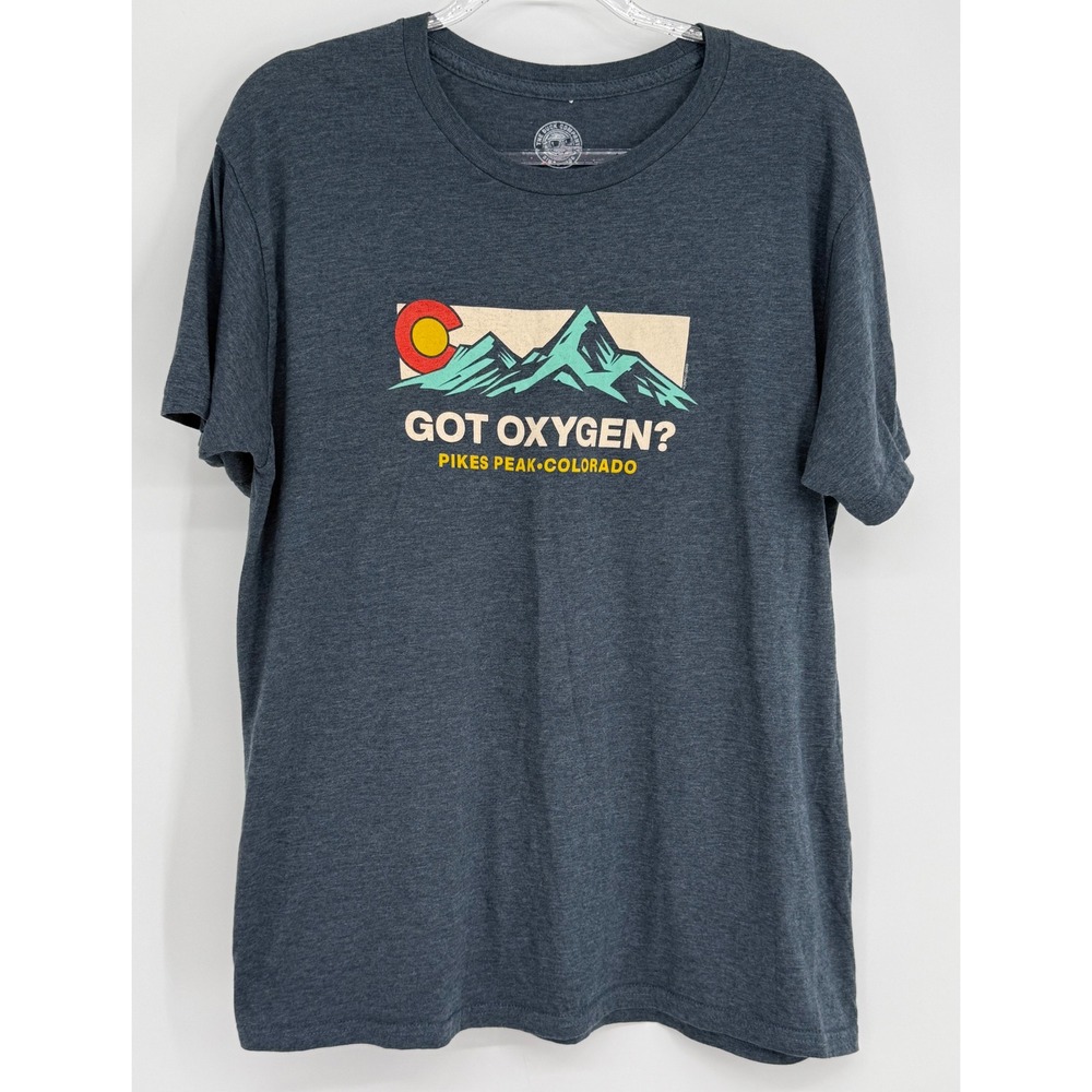 Duck Company Mens Got Oxygen Pikes Peak Colorado Graphic T-Shirt Charcoal Sz L